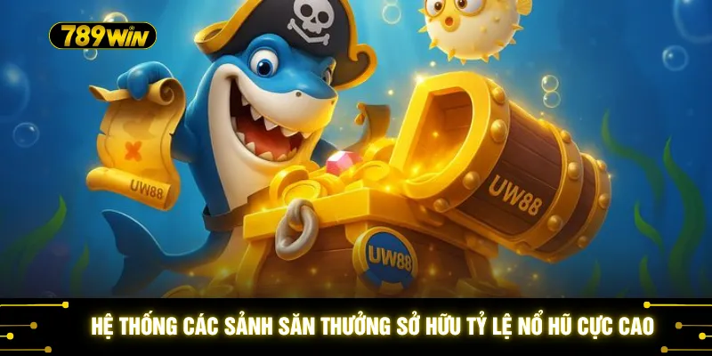 Đồ Chơi Bắn Cá 3D - Khám Phá 50 Loài Sinh Vật Biển Cực Kỳ Đẹp 3 Hệ thống các sảnh săn thưởng sở hữu tỷ lệ nổ hũ cực cao